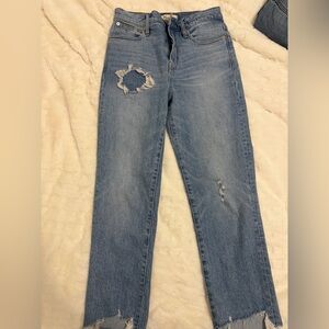 Classic Blue Distressed Women Jeans